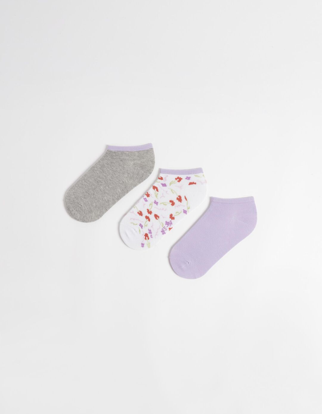 3 Pairs of Invisible Socks Pack, Women, Multicolour