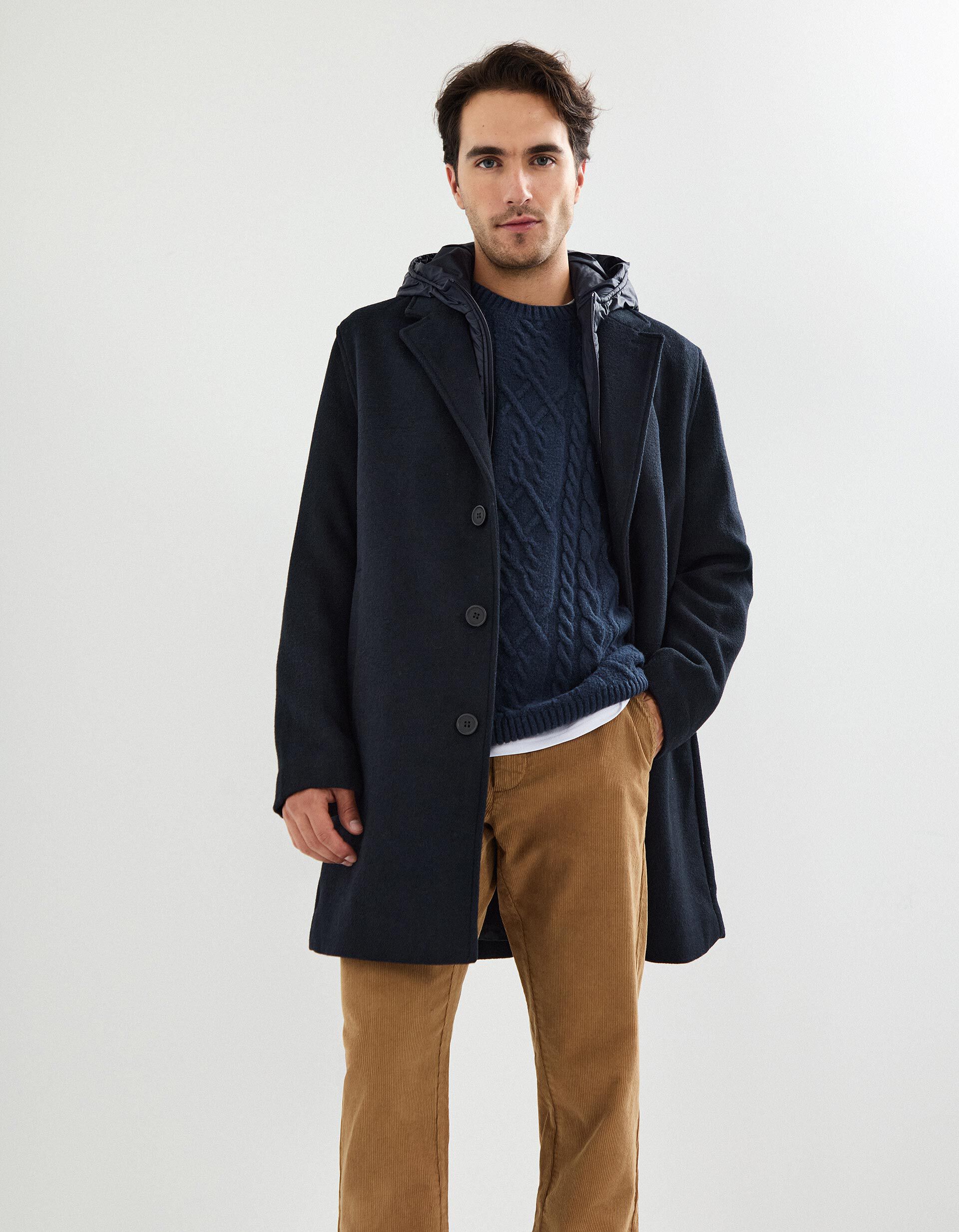 Comprar Online Sobretudo com Capuz, Homem, Azul Escuro