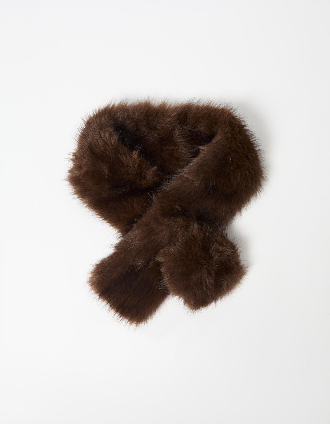 Cachecol de Pelo Sintético, Mulher, Castanho