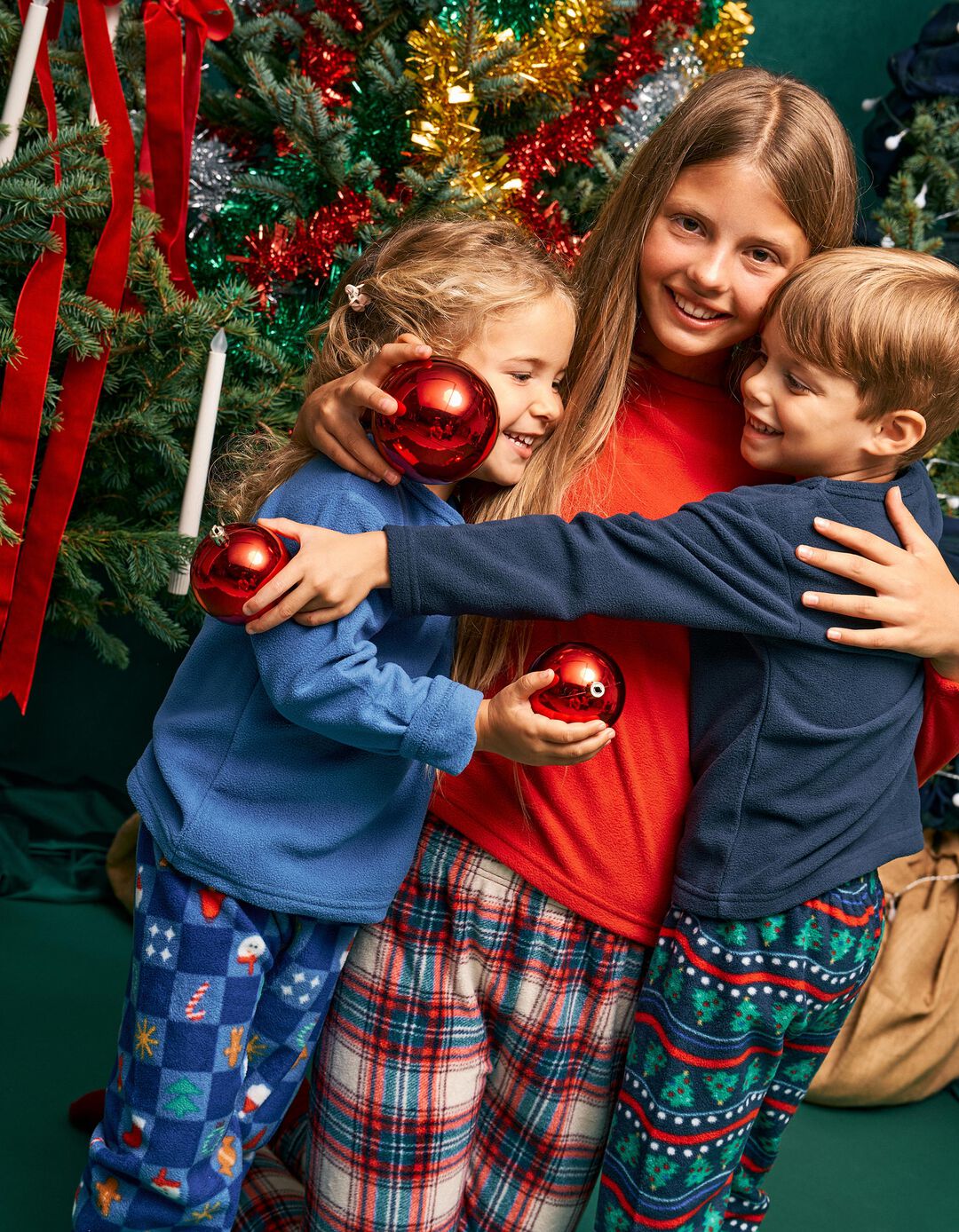 Pijama Polar De Natal, Crian&ccedil;a, Vermelho Escuro