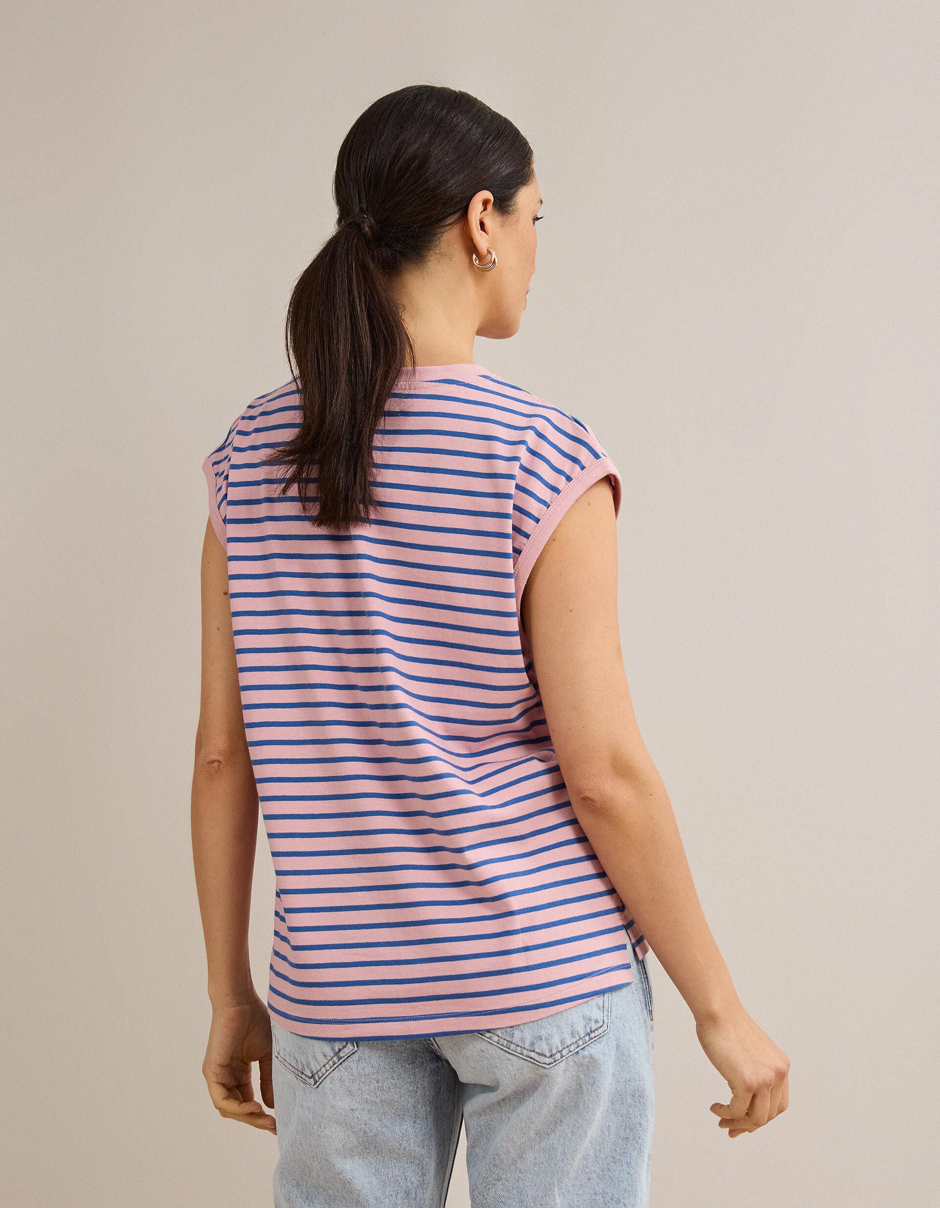 Comprar Online T-shirt &Agrave;s Riscas, Mulher, Rosa