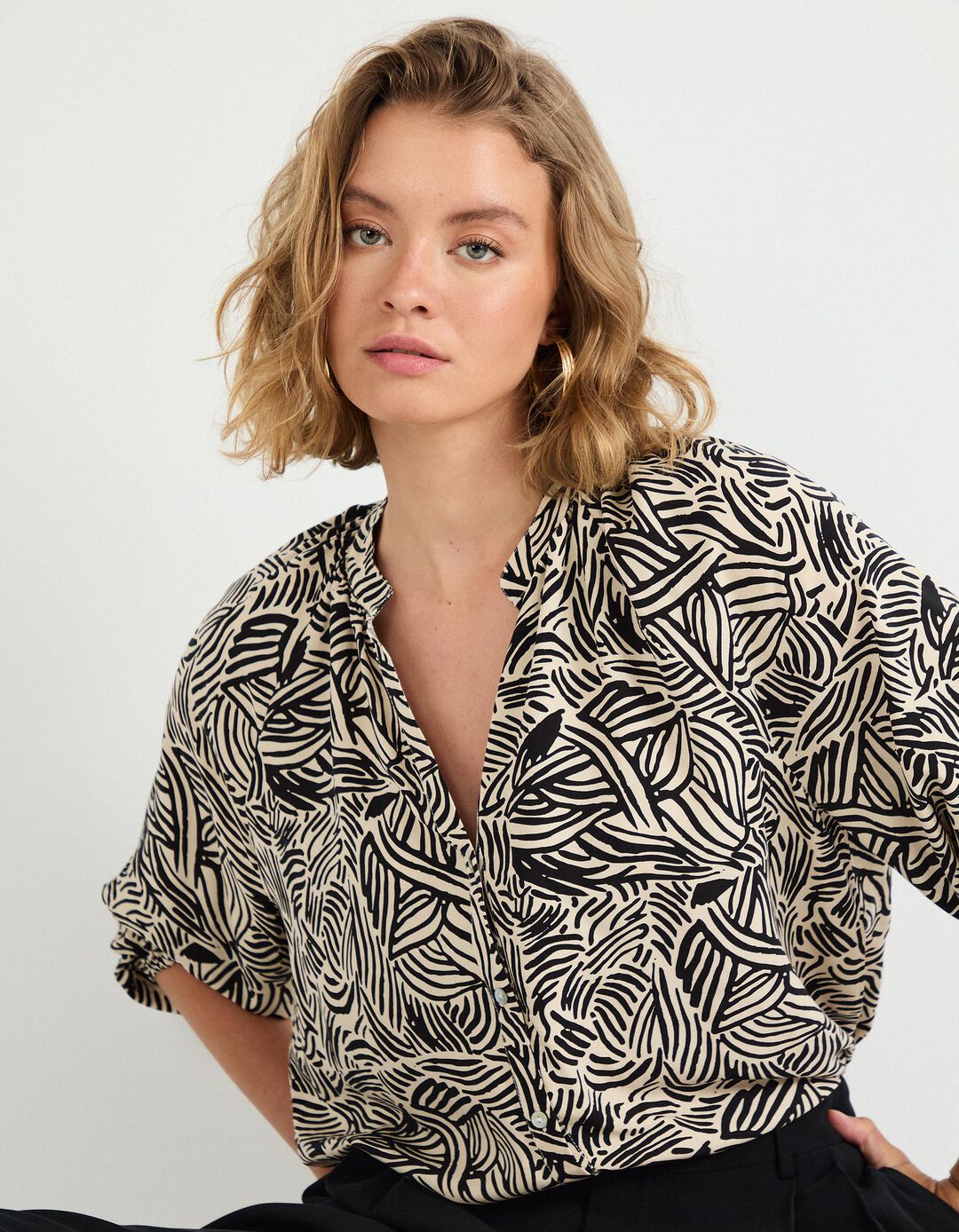 Blusa Viscose, Mulher, Bege Claro