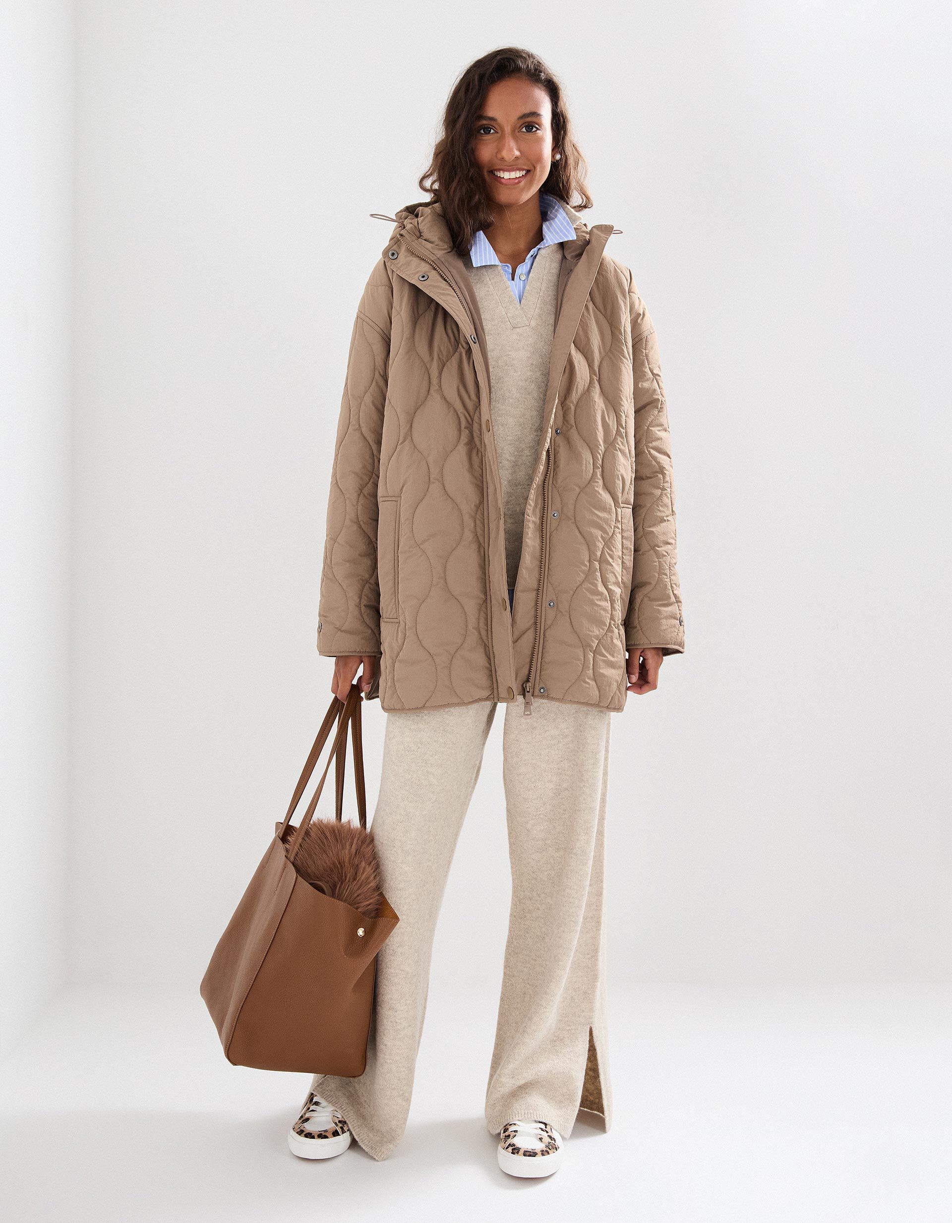 Comprar Online Parka Acolchoada, Mulher, Bege Escuro