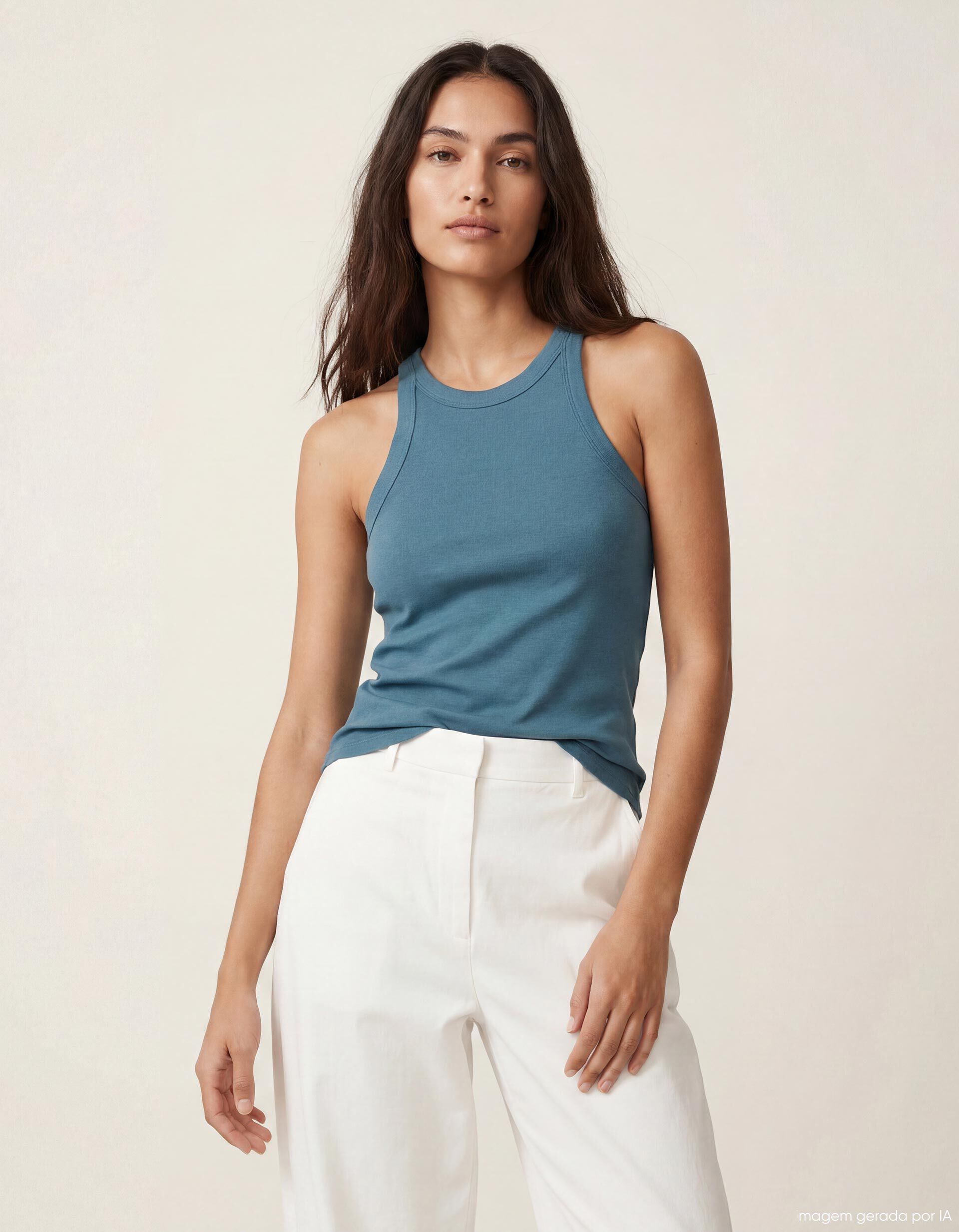 Comprar Online Tank Top Canelado, Mulher, Azul