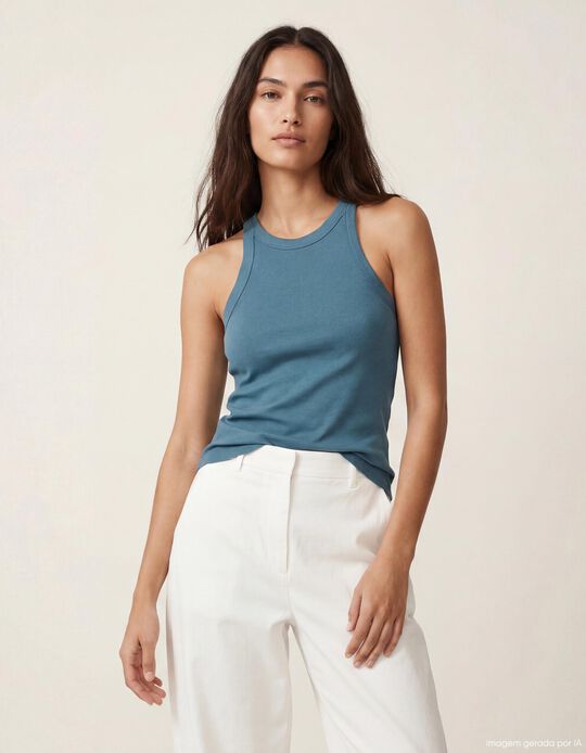 Comprar Online Tank Top Canelado, Mulher, Azul