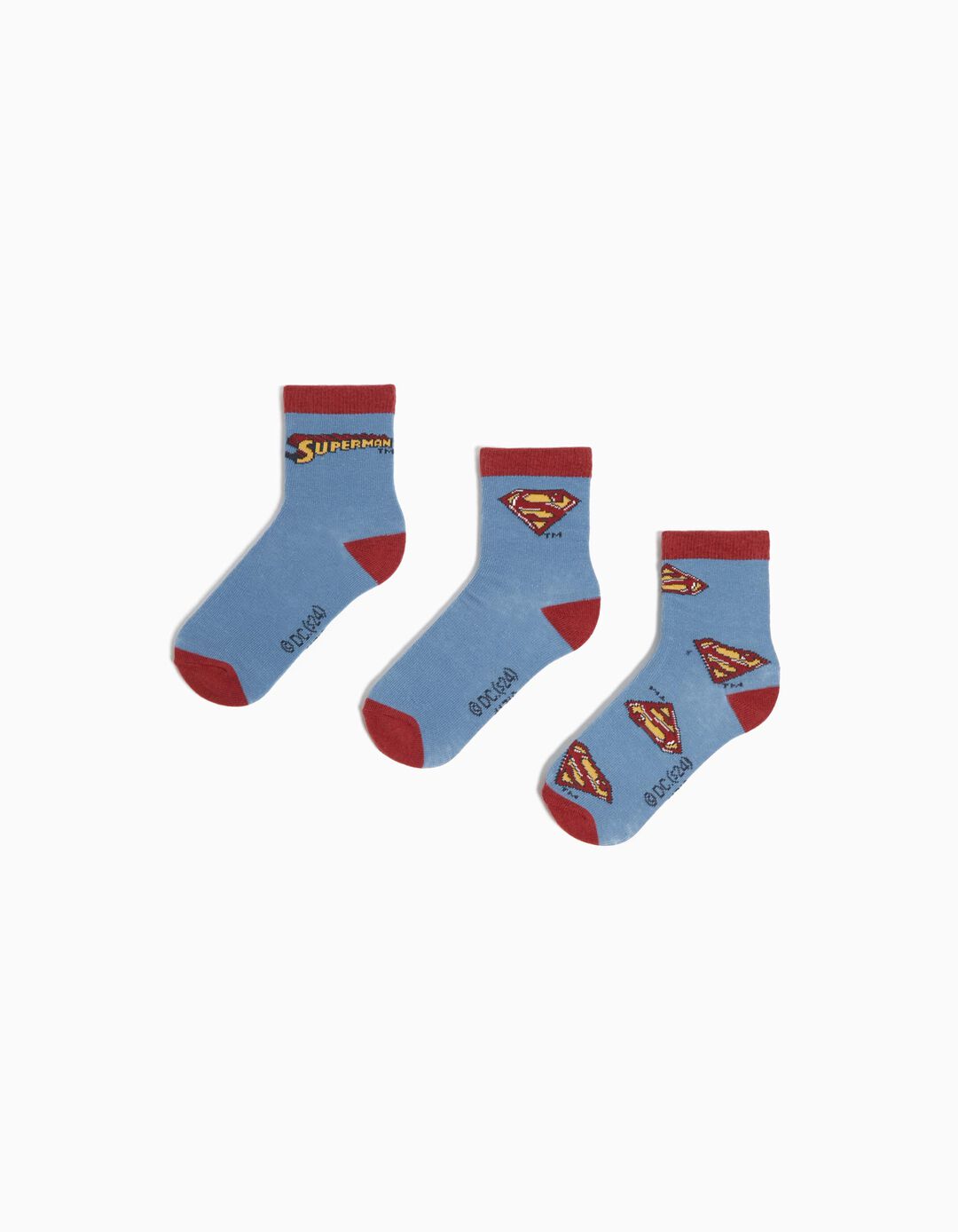 Pack 3 Pairs of 'Superman' Socks, Boy, Multicolor