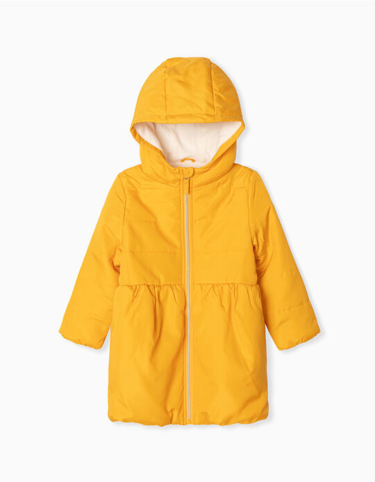 Quilted Jacket with Hood, Girls, Yellow