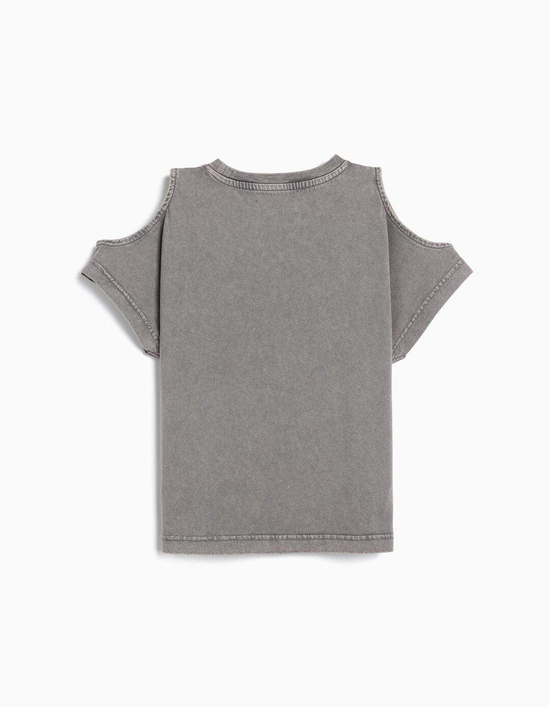 T-shirt Manga Curta Cut Out, Menina, Cinzento