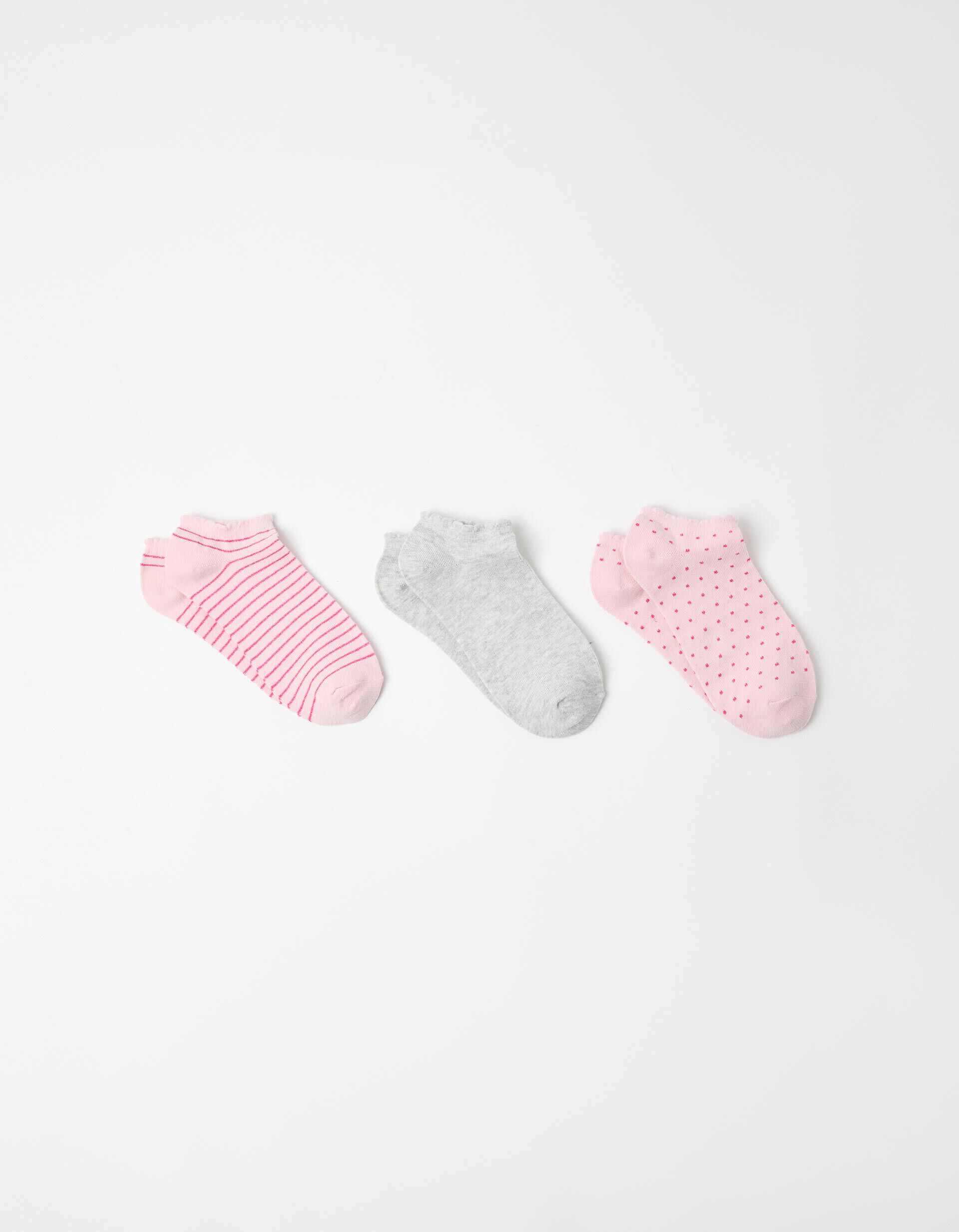 Comprar Online Pack 3 Pares de Meias Tornozelo, Mulher, Rosa