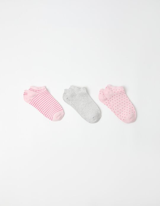 Comprar Online Pack 3 Pares de Meias Tornozelo, Mulher, Rosa