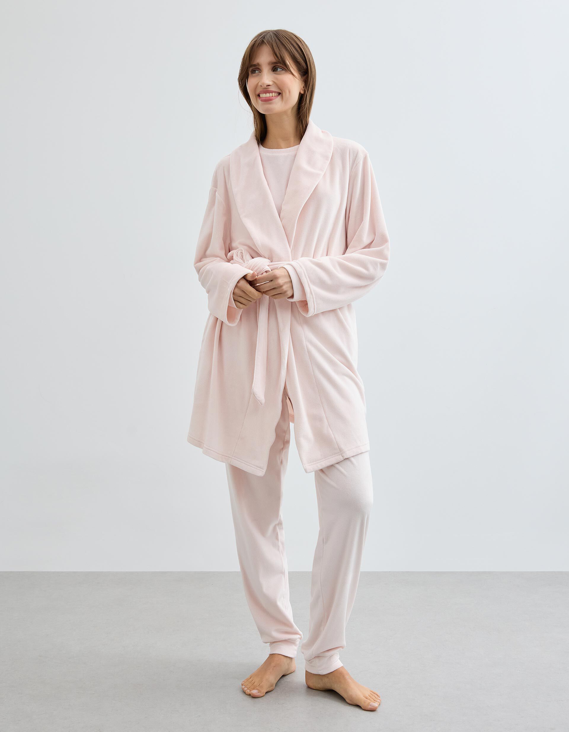 Comprar Online Robe em Veludo, Mulher, Rosa Claro