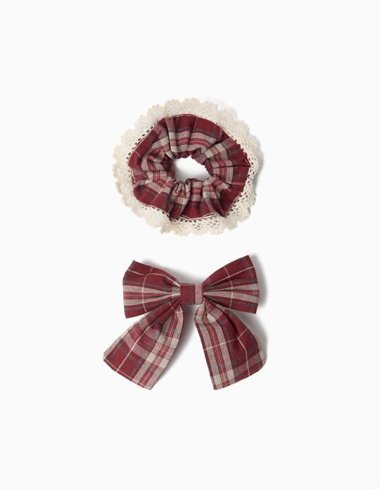 Comprar Online Conjunto Scrunchie E Gancho, Menina, Vermelho
