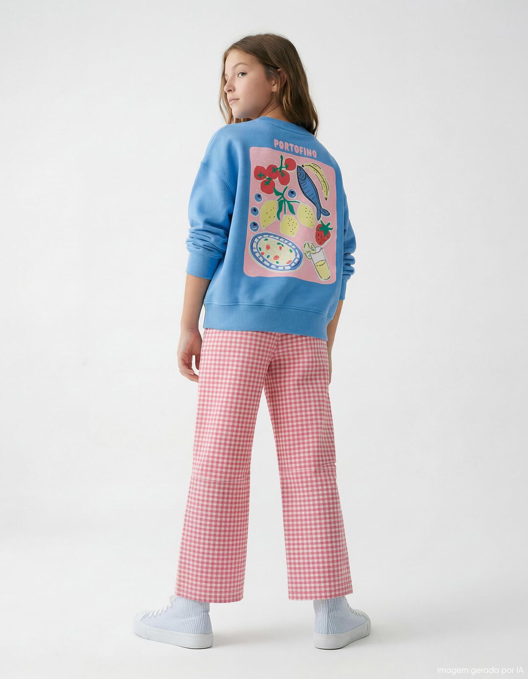 Sweatshirt de Felpa, Menina, Azul