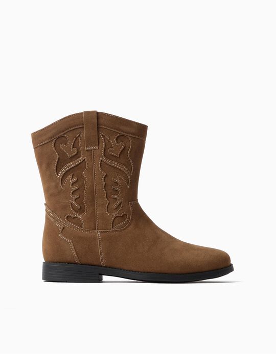 Comprar Online Botas Cowboy Bordadas, Menina, Castanho