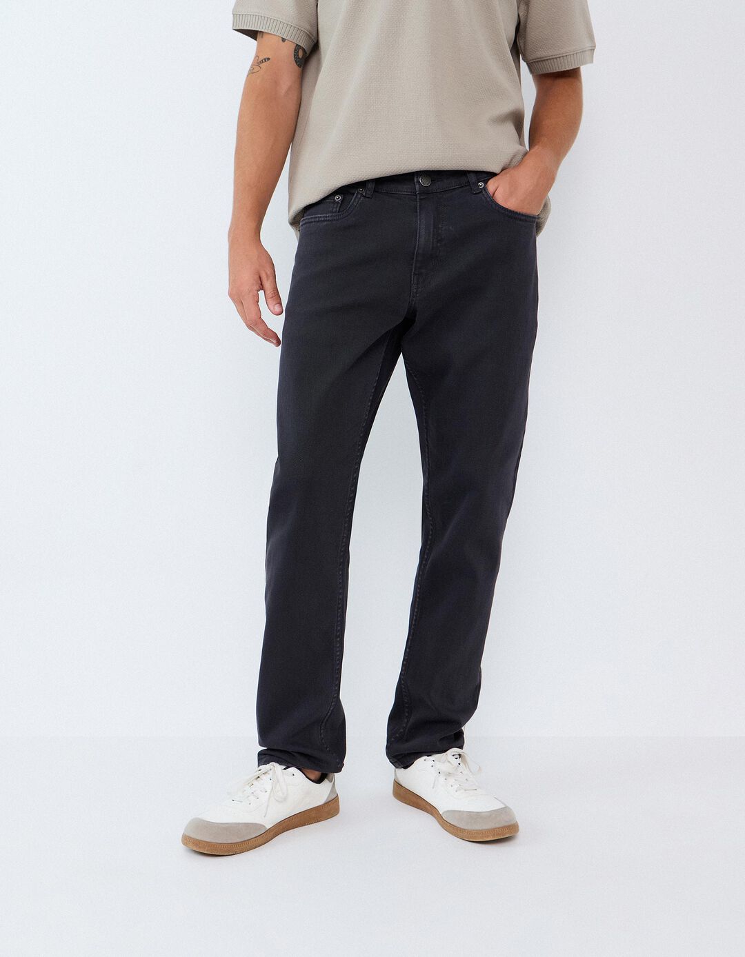 Jeans Slim-Fit, Homem, Preto