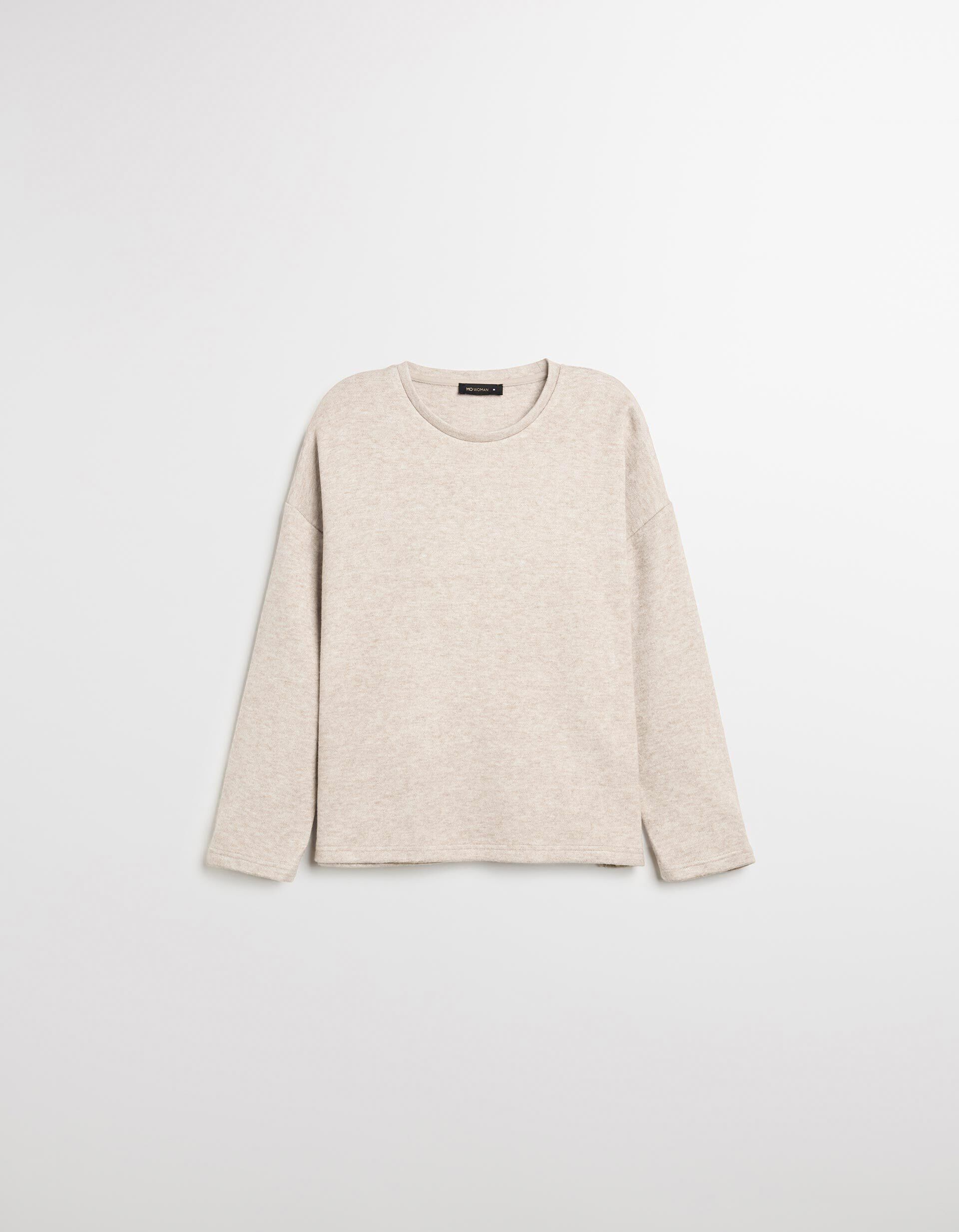 Comprar Online T-shirt de Manga Comprida, Mulher, Bege Claro