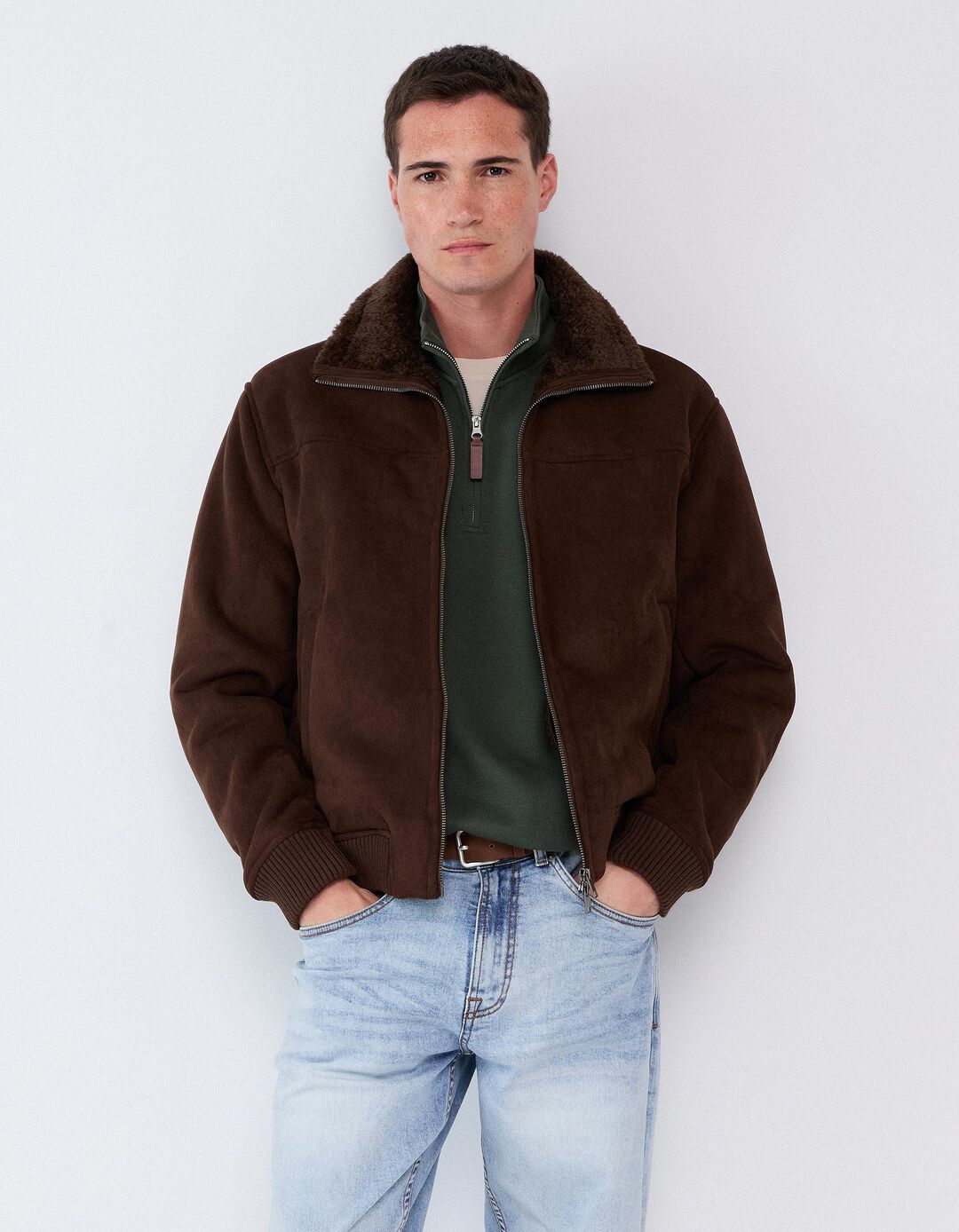 Casaco De Pele Shearling, Homem, Castanho