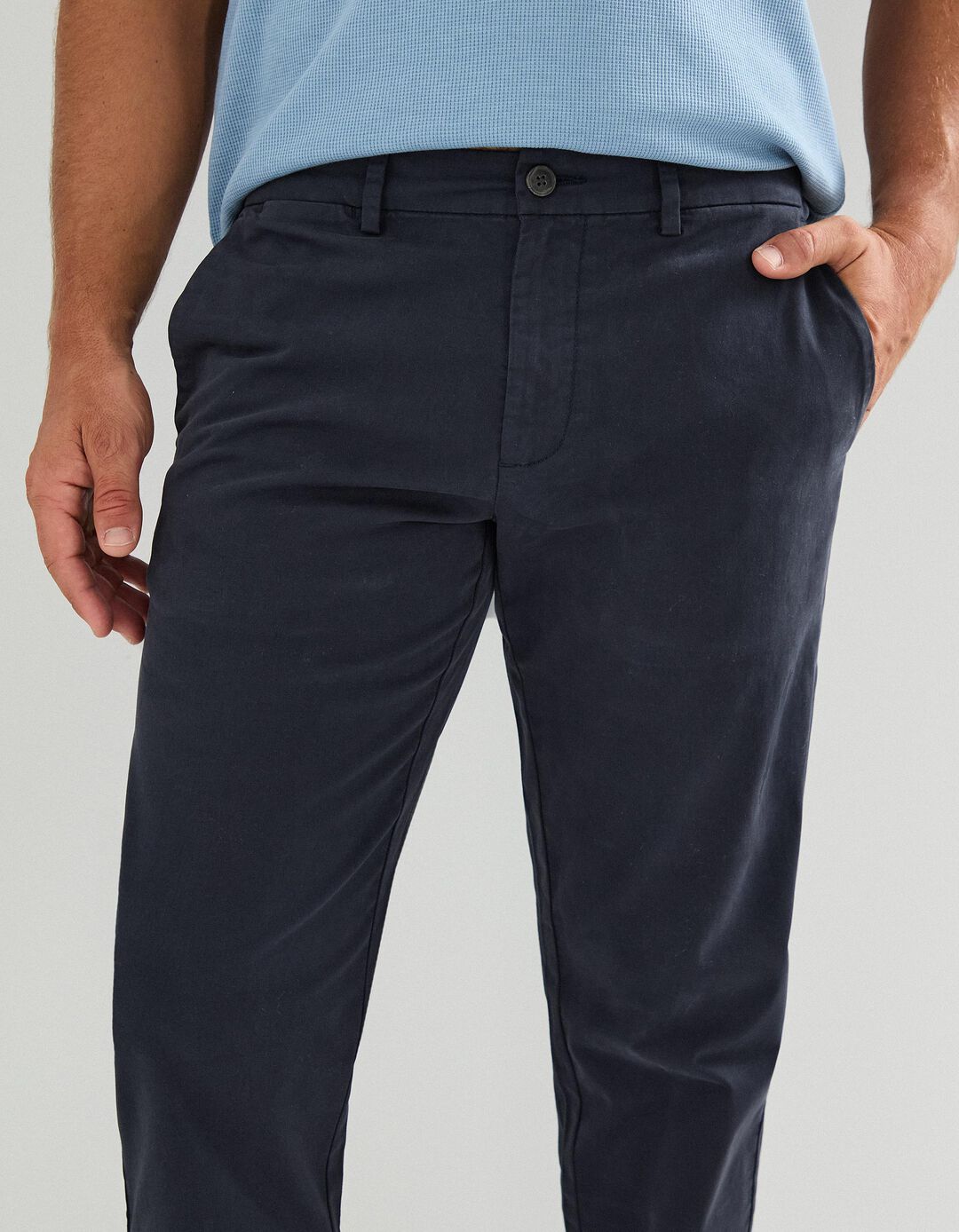 Calças Chino Slim, Homem, Azul Escuro