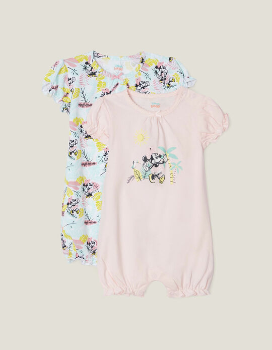2 Pijamas Romper para Bebé Menina 'Minnie', Multicolor