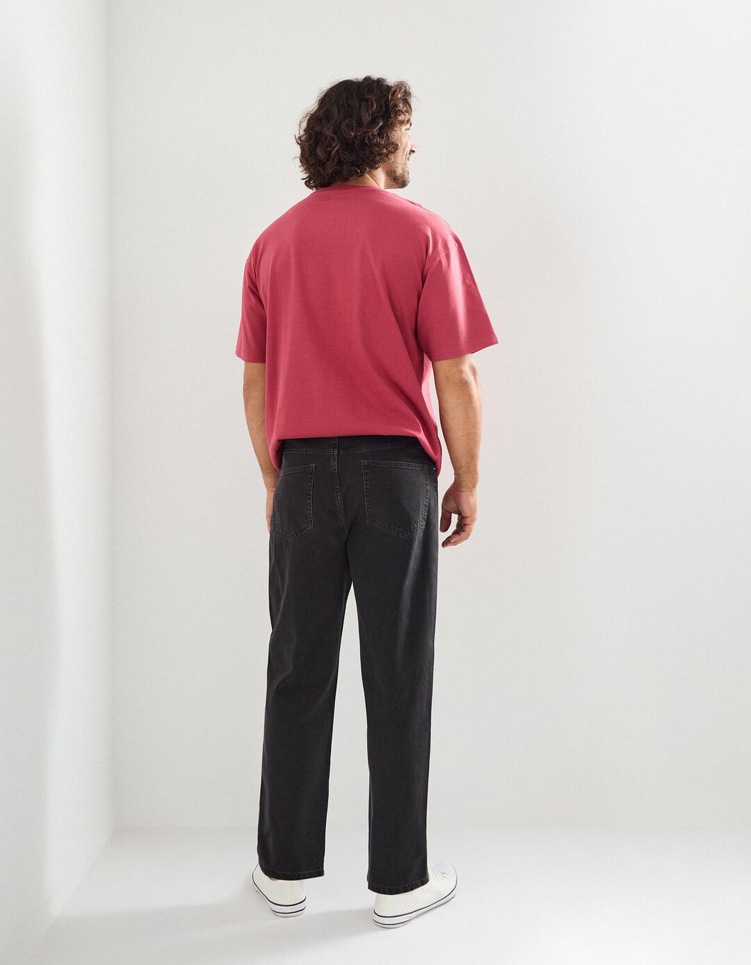 Calças de Ganga 'Loose Fit', Homem, Preto