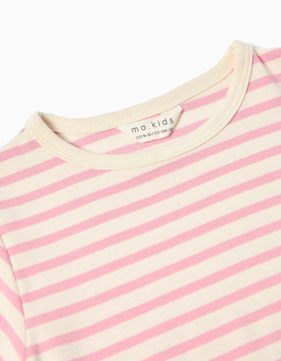 T-shirt de Manga Comprida Riscas, Menina, Rosa