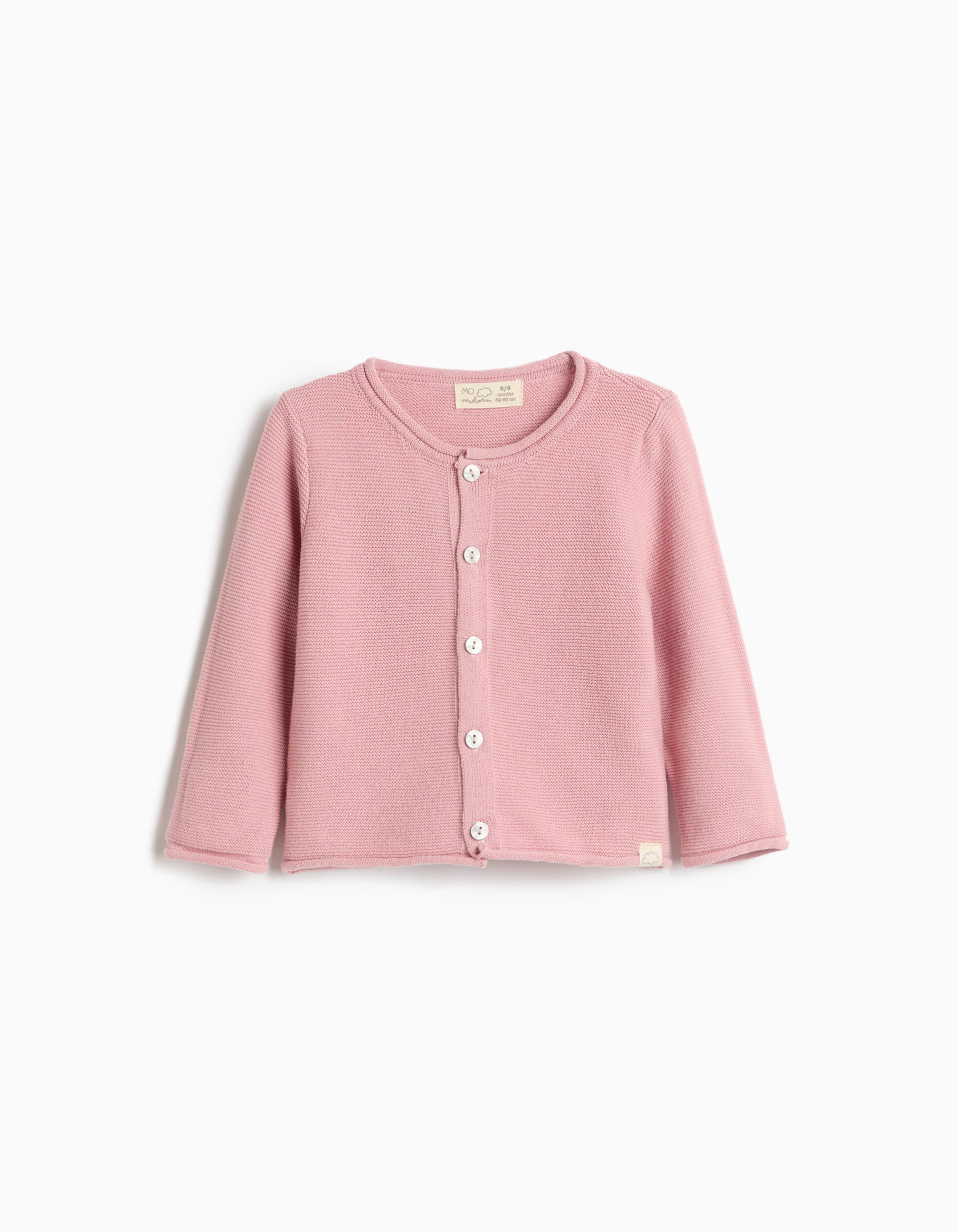 Comprar Online Casaco De Malha, Rec&eacute;m-Nascido, Rosa Claro