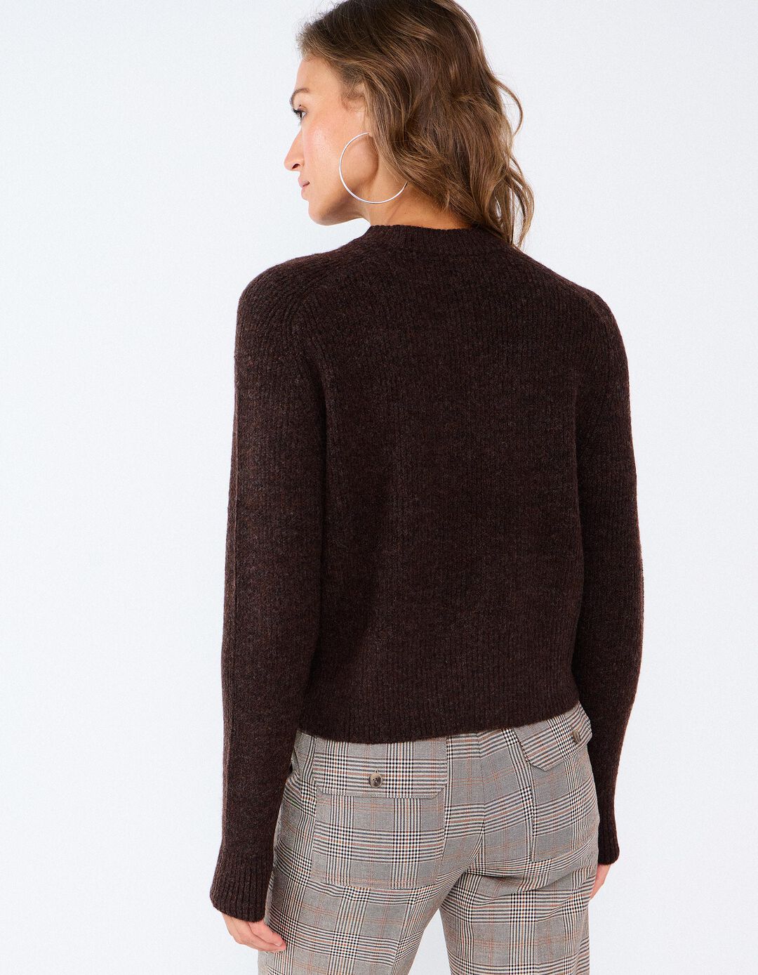 Camisola De Malha, Mulher, Castanho Escuro