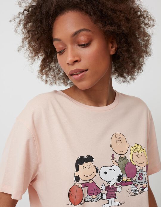 T-shirt 'Snoopy', Mulher, Rosa Claro