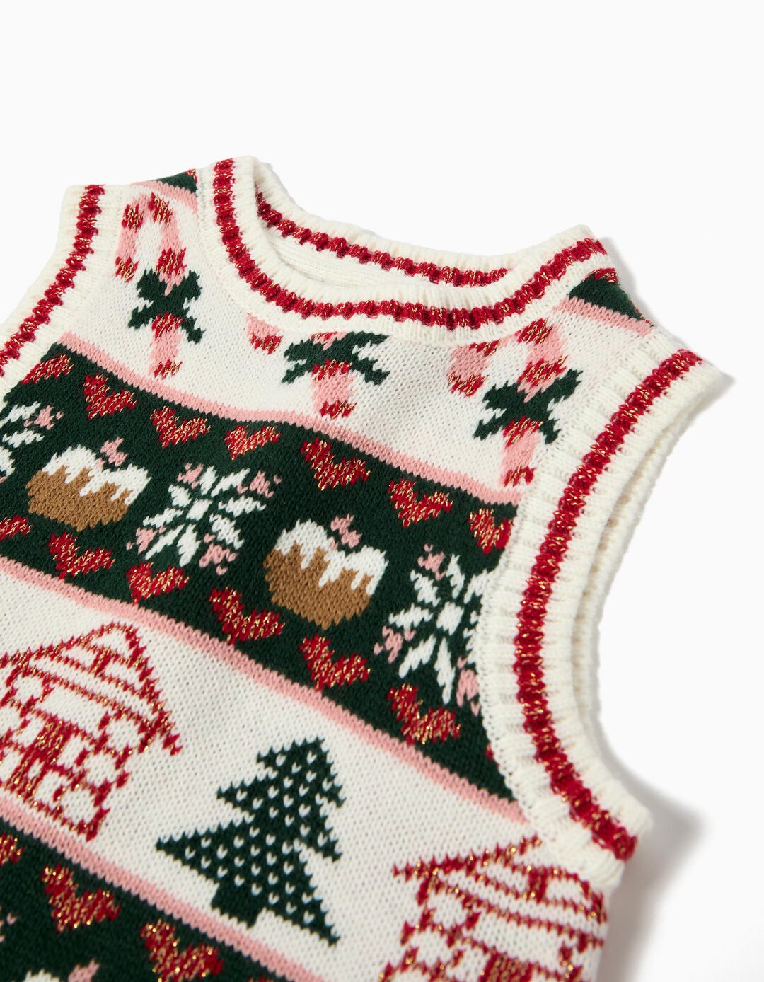 Colete de Malha, Menina, Bege Claro