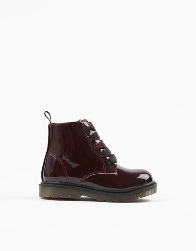 Patent Boots for Baby girls, Burgundy