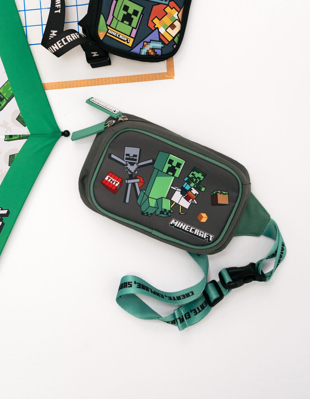 Bolsa De Cintura 'Minecraft', Menino, Cinzento Escuro
