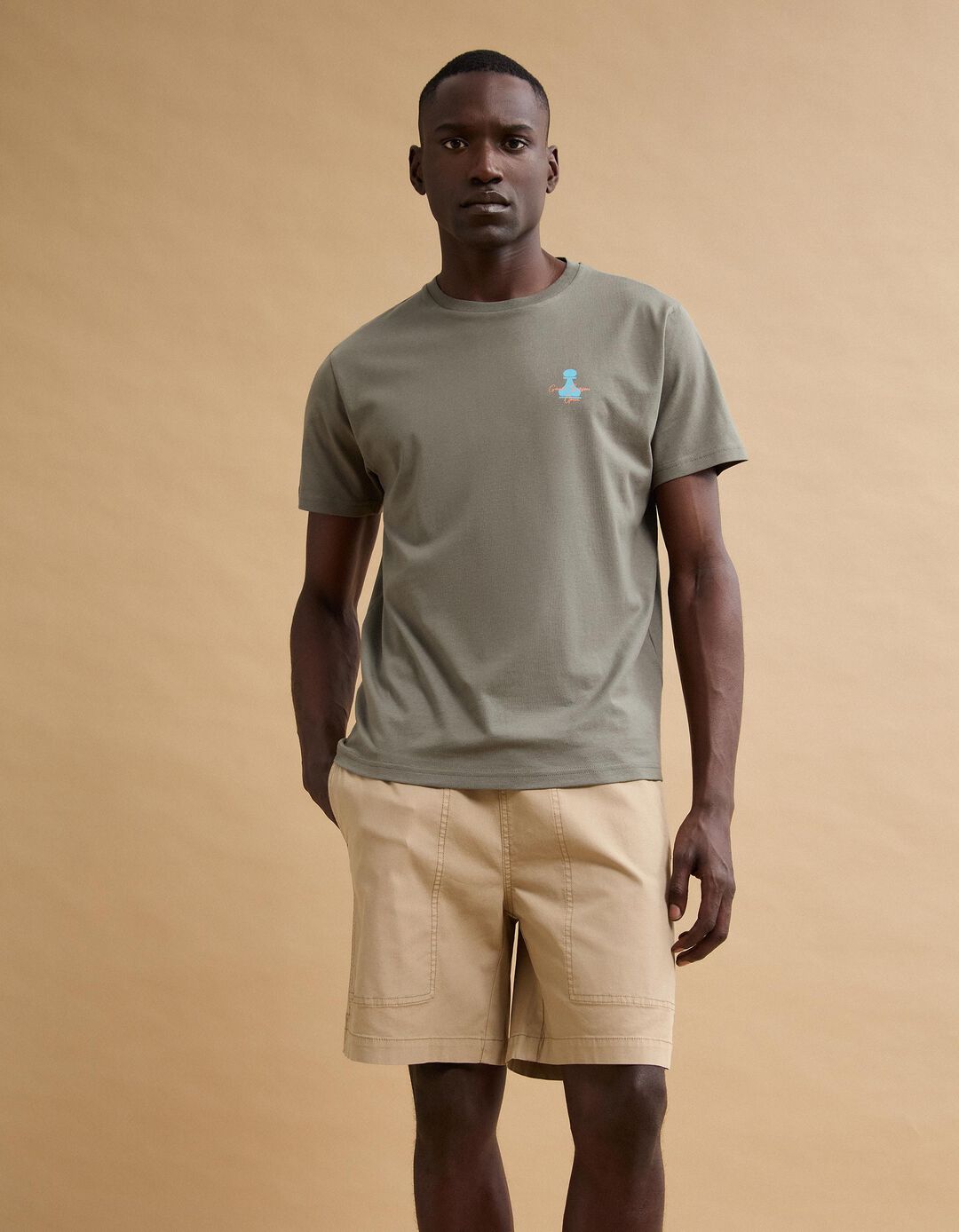 T-shirt Estampada, Homem, Verde Escuro