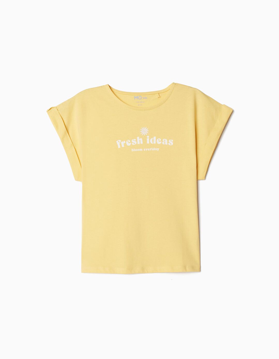 T-shirt Slub, Menina, Amarelo