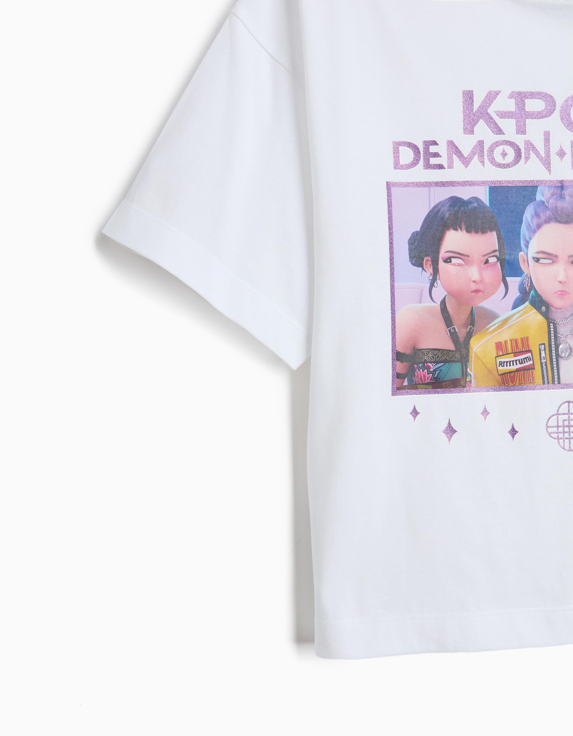 Comprar Online T-shirt 'KPop Demon Hunters', Menina, Branco
