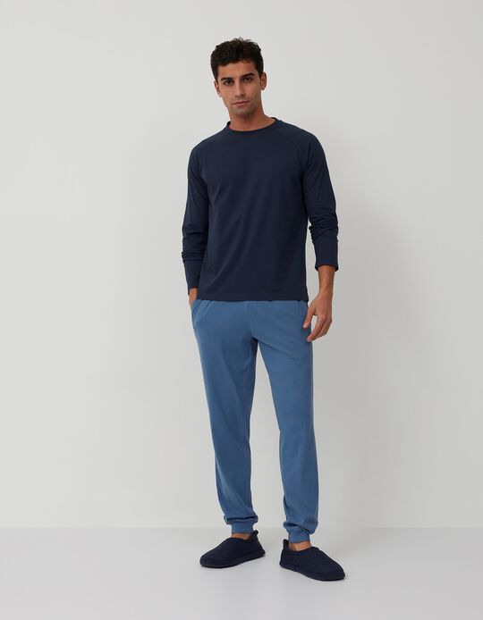 Calças de Pijama, Homem, Azul Claro