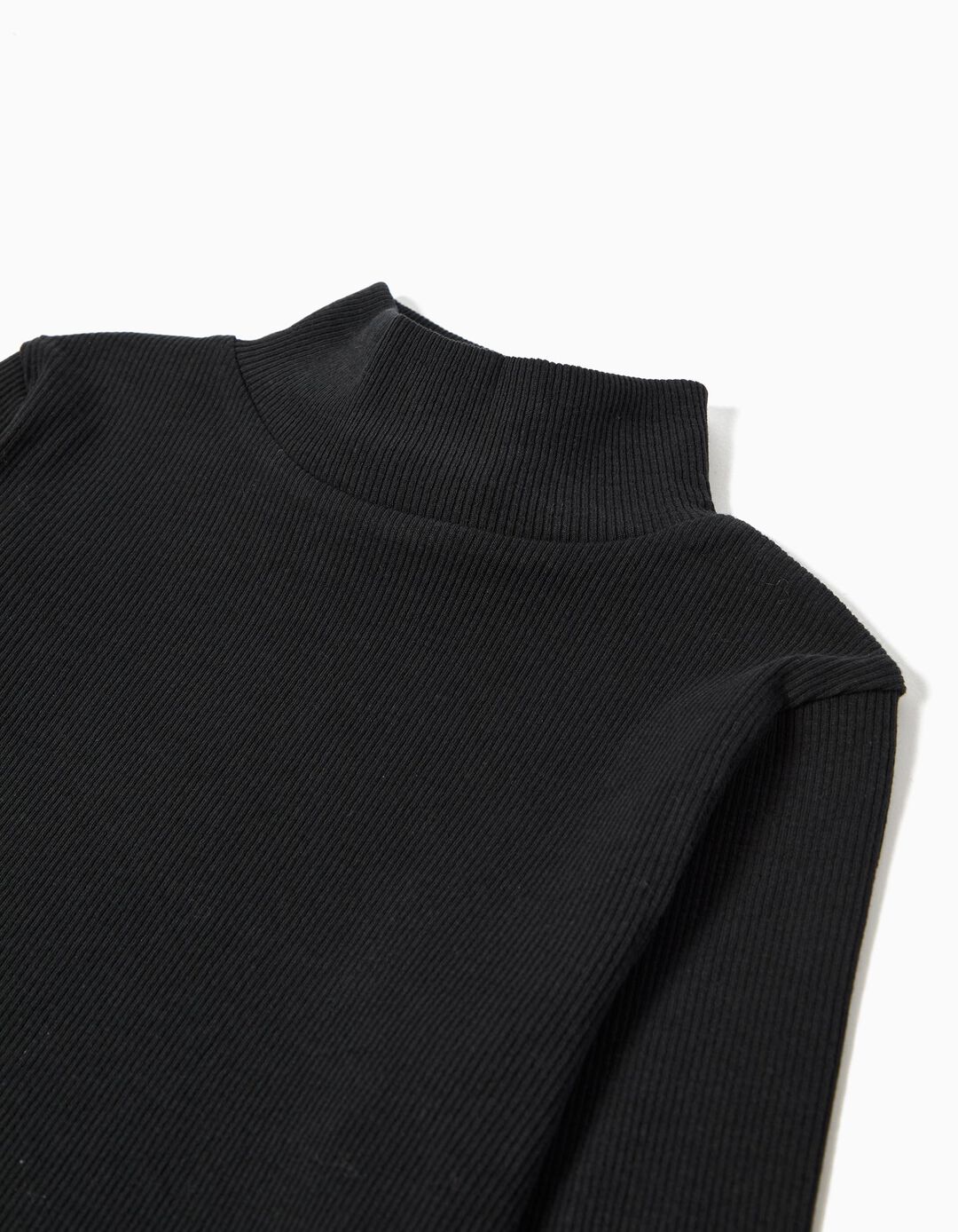 Camisola com Gola Alta, Menina, Preto