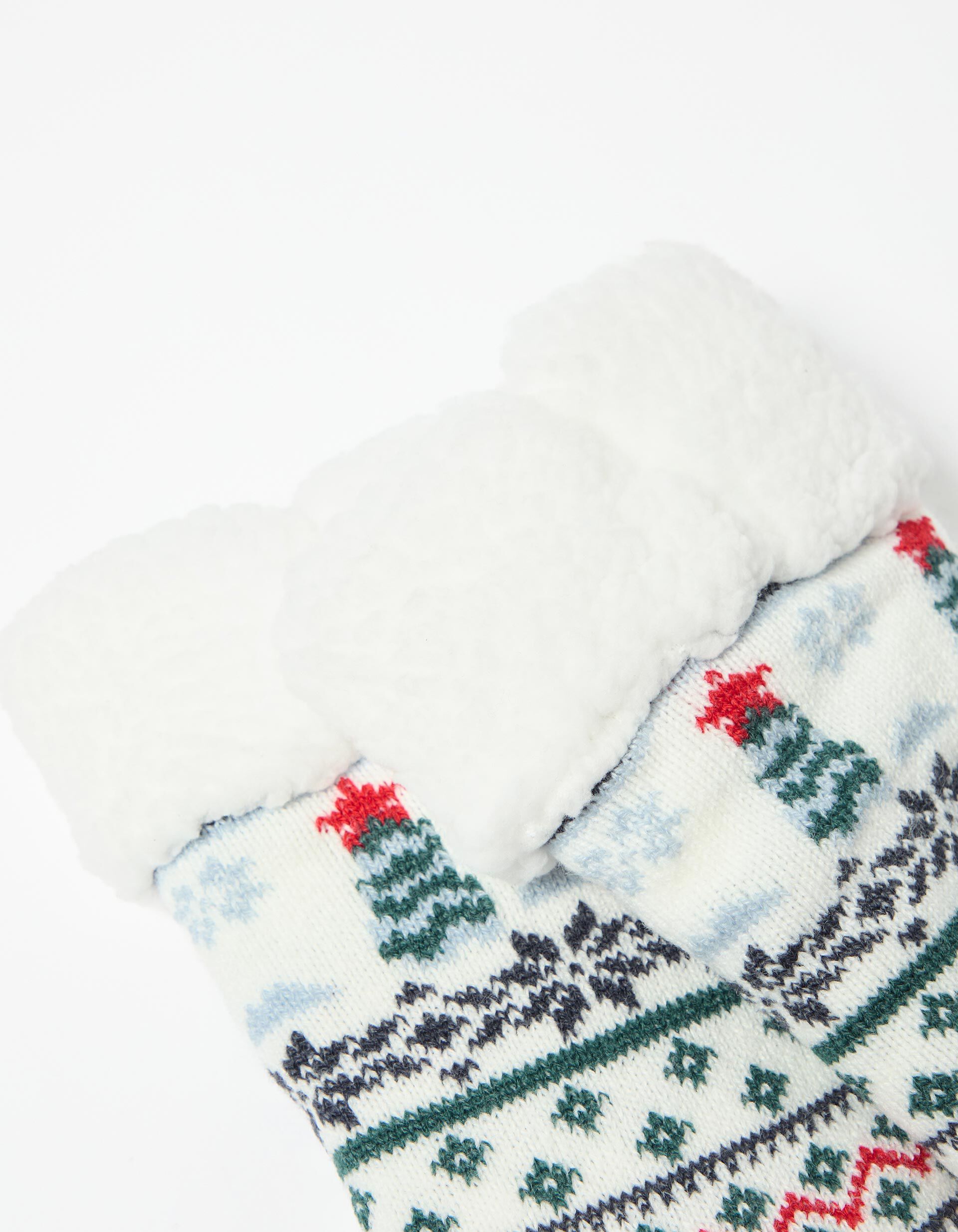 Comprar Online Meias Antiderrapantes de Natal, Homem, Bege Claro