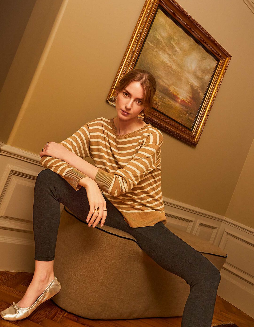 Leggings Costura, Mulher, Cinzento