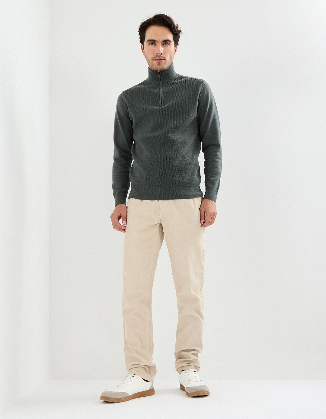 Calças de Bombazina, Homem, Cru