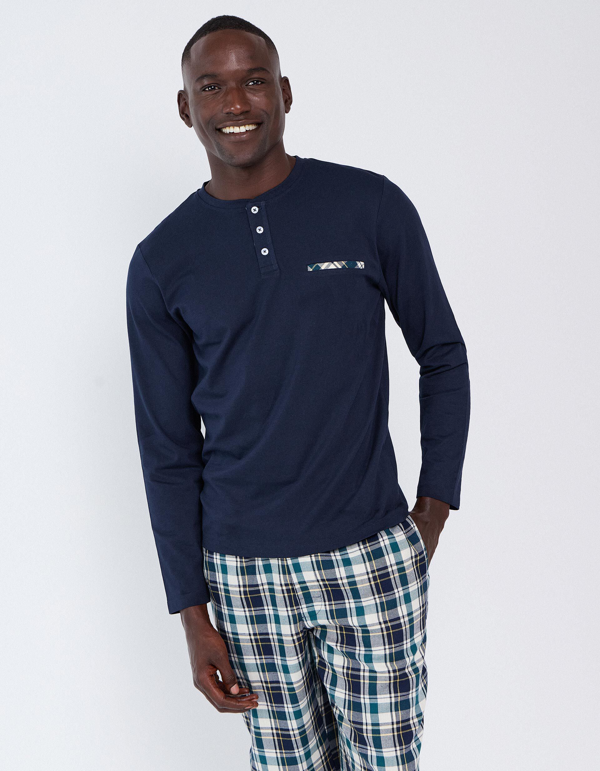 Comprar Online Pijama Xadrez, Homem, Azul Escuro