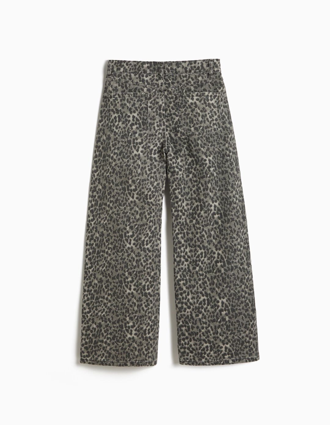 Cal&ccedil;as Wide Leg Animal Print, Menina, Cinzento Escuro