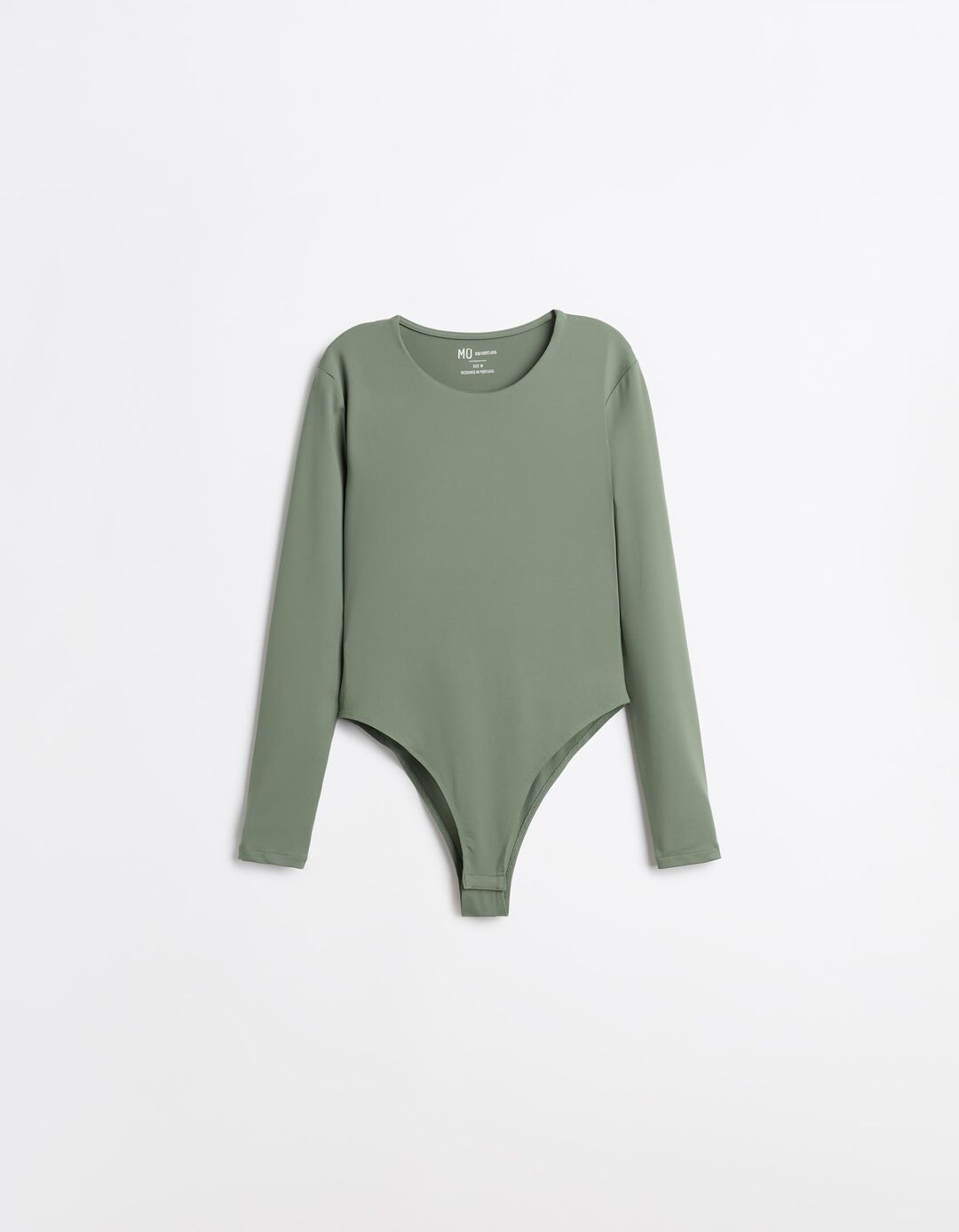 Body De Manga Comprida, Mulher, Verde 