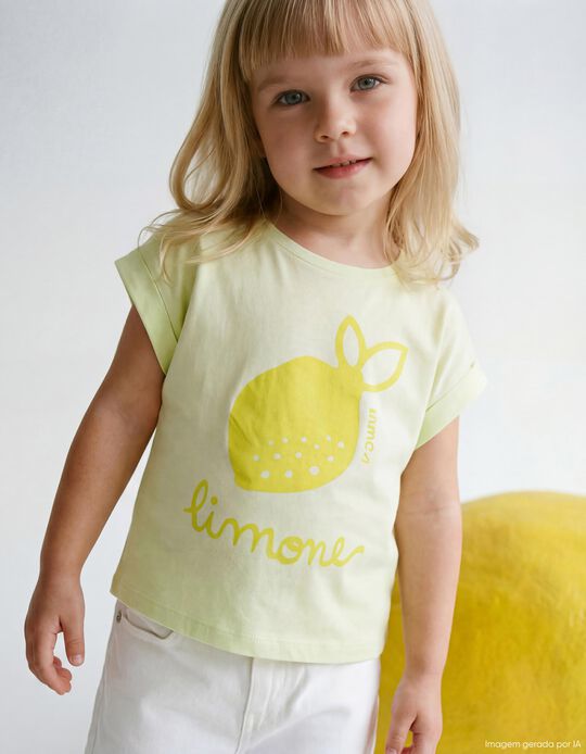 Comprar Online T-shirt Estampada, Menina, Amarelo Claro
