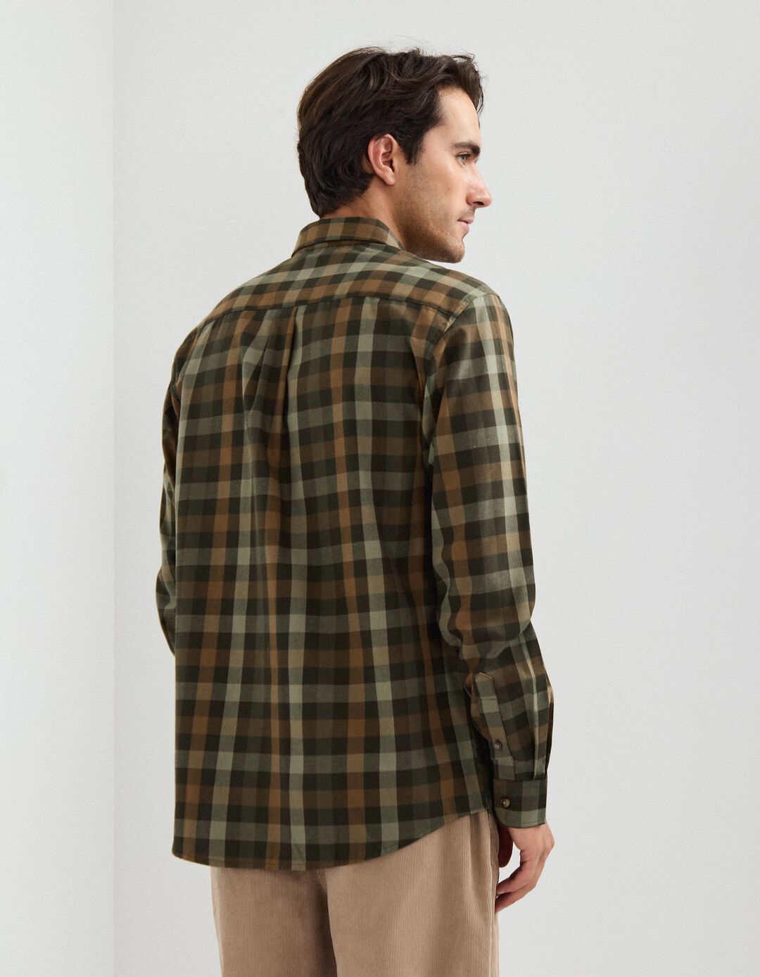 Camisa de Xadrez, Homem, Verde Escuro