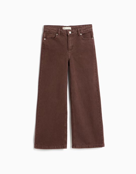 Comprar Online Cal&ccedil;as De Ganga Wide Leg Espiga, Menina, Castanho