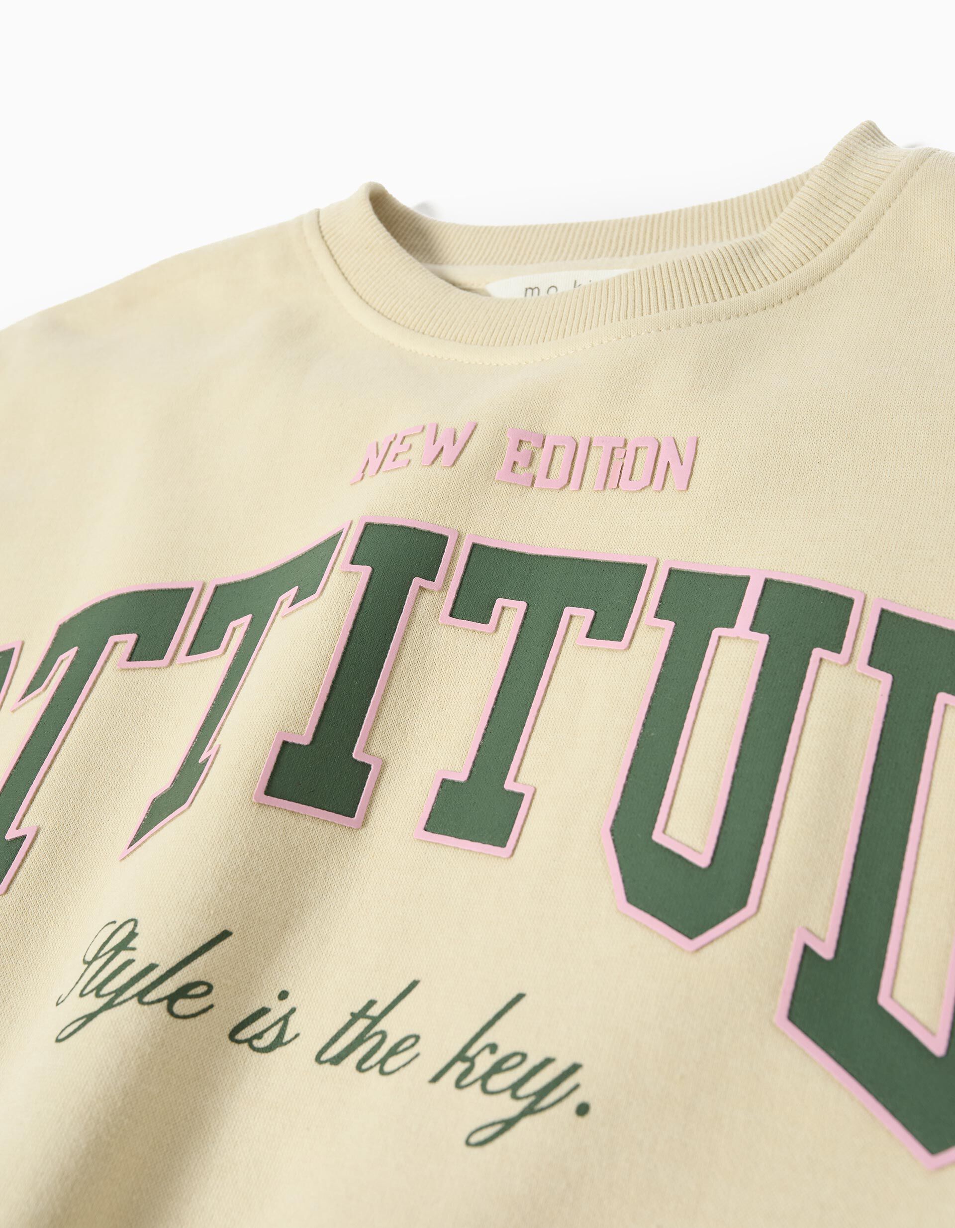 Comprar Online Sweatshirt de Felpa, Menina, Bege Claro