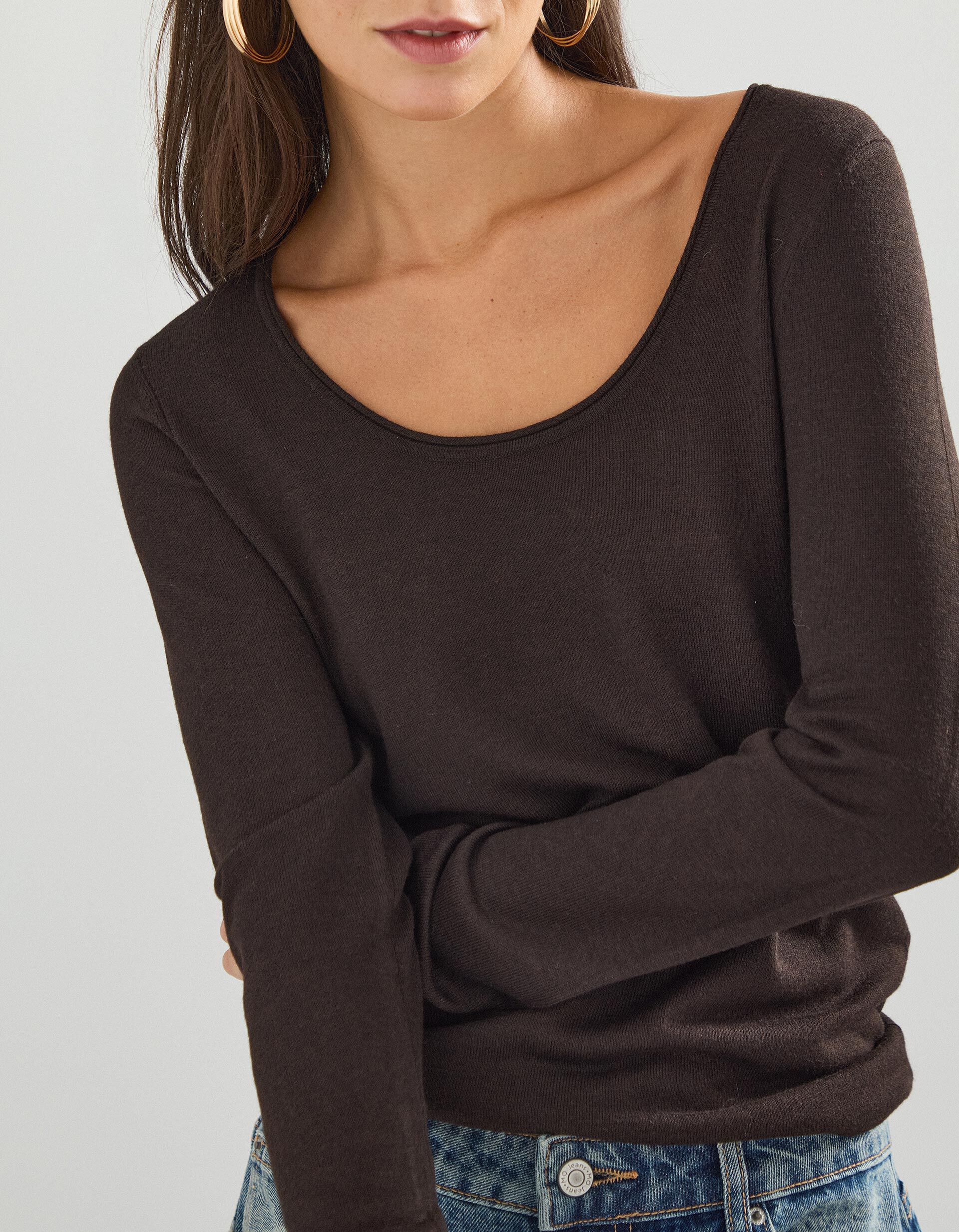 Comprar Online Camisola com Caxemira, Mulher, Castanho Escuro