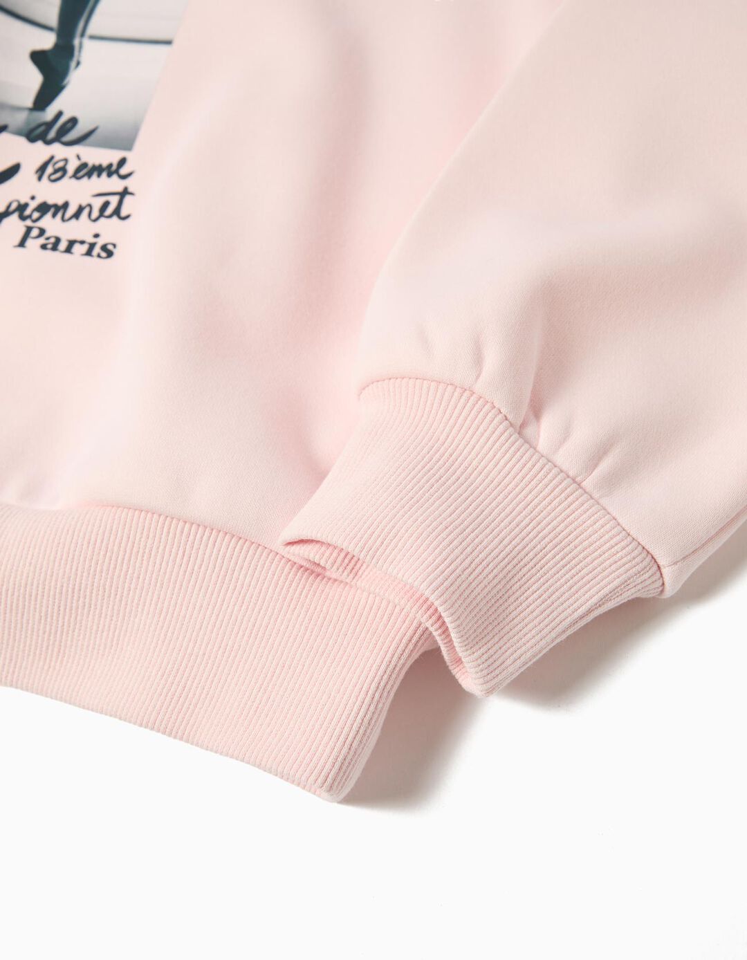 Sweatshirt de Felpa, Menina, Rosa Claro