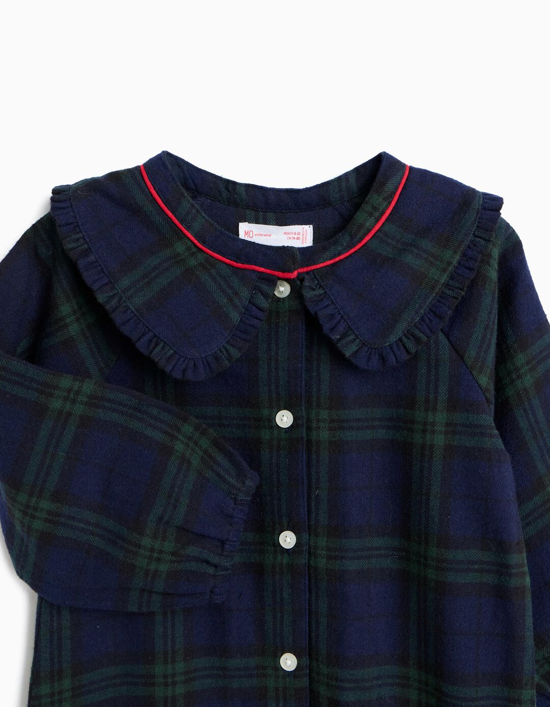 Pijama De Natal De Flanela, Rec&eacute;m-Nascido, Azul Escuro