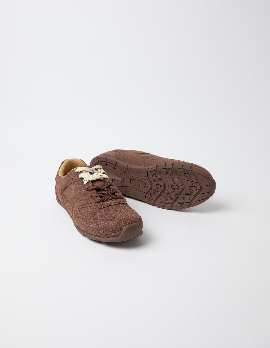Sapatilhas Com Atacadores Duplos, Mulher, Castanho 
